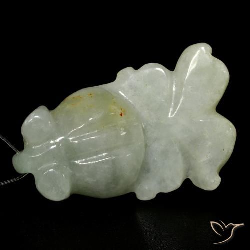27.41ct Natürlicher Graugrün Jade, Fantasie, Lichtdurchlässig