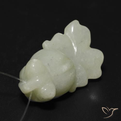 21.36ct Natürlicher Warmes Grün Jade, Fantasie, Lichtdurchlässig