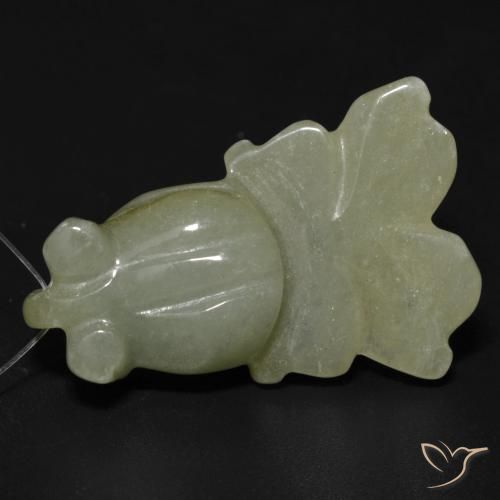 24.98ct Natürlicher gelblich-grün Jade, Fantasie, Lichtdurchlässig