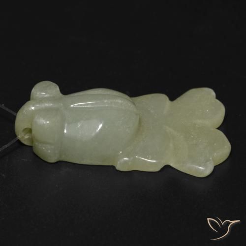 9,17 ctw natürlicher gelblich-grün Jade, Fantasie, Lichtdurchlässig
