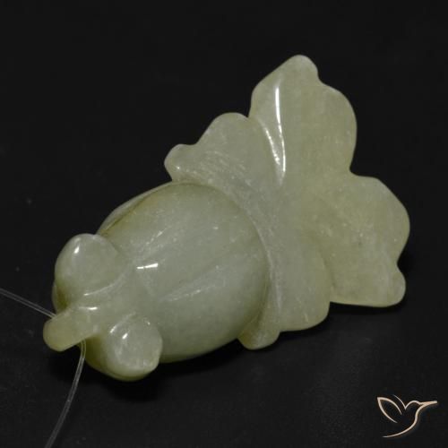 9,17 ctw natürlicher gelblich-grün Jade, Fantasie, Lichtdurchlässig