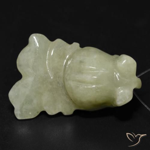 37.99ct Natürlicher Olivgrün Jade, Fantasie, Lichtdurchlässig