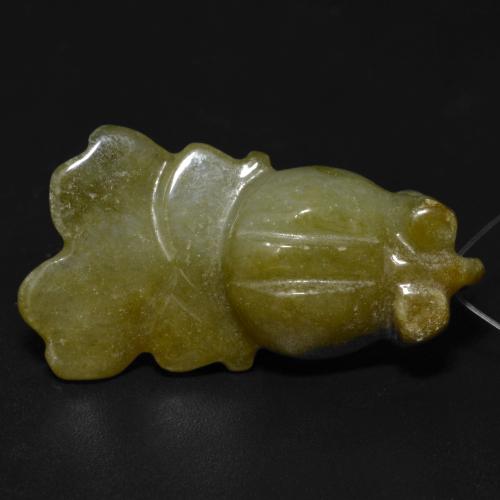 9,17 ctw natürlicher gelblich-grün Jade, Ausgefallene Form, Lichtdurchlässig