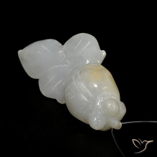 64.19ct Natürlicher gräulich-weiß Jade, Fantasie, Lichtdurchlässig