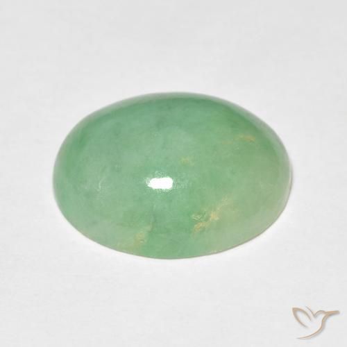 9,17 ctw natürlicher hellgrün Jade, Oval, Lichtundurchlässig