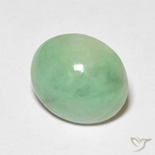 9,17 ctw natürlicher hellgrün Jade, Oval, Lichtundurchlässig