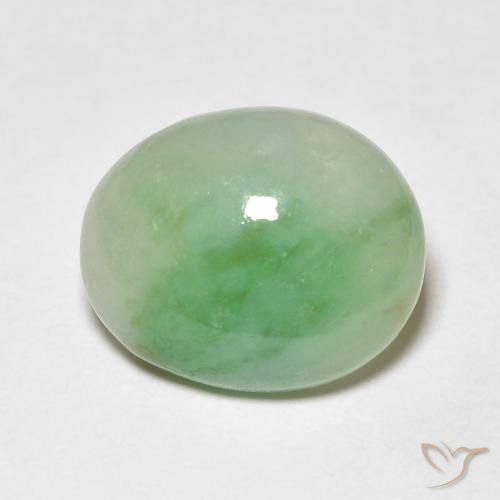 4.15ct Natürlicher hellgrün Jade, Oval, Lichtundurchlässig