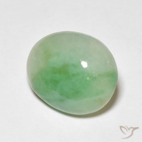 9,17 ctw natürlicher hellgrün Jade, Oval, Lichtundurchlässig