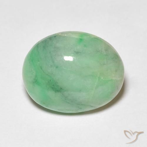 4.88ct Natürlicher Mittelgrün Jade, Oval, Lichtundurchlässig