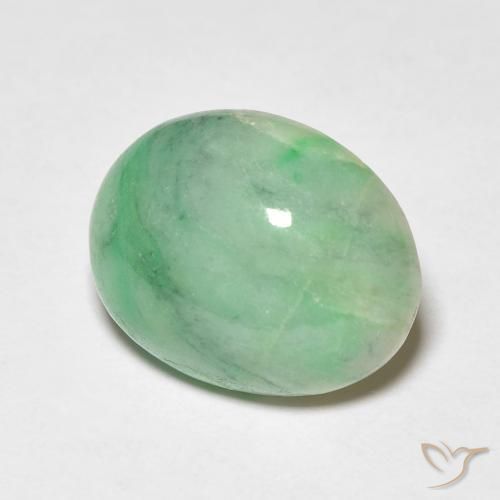 9,17 ctw natürlicher Mittelgrün Jade, Oval, Lichtundurchlässig