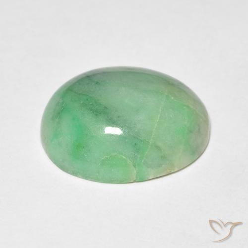 9,17 ctw natürlicher Mittelgrün Jade, Oval, Lichtundurchlässig