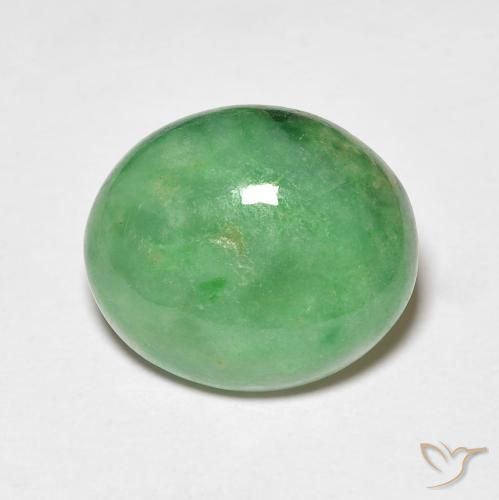4.21ct Natürlicher Mittelgrün Jade, Oval, Lichtundurchlässig
