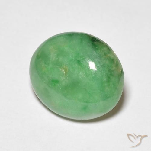 9,17 ctw natürlicher Mittelgrün Jade, Oval, Lichtundurchlässig