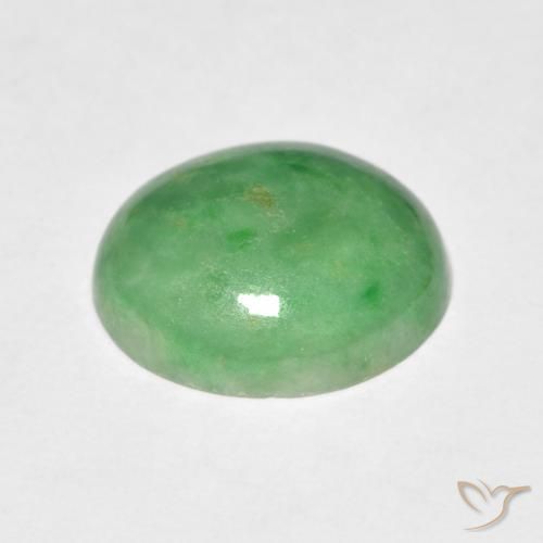 9,17 ctw natürlicher Mittelgrün Jade, Oval, Lichtundurchlässig