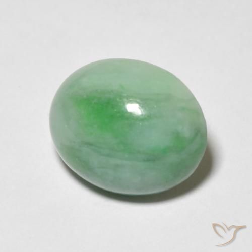9,17 ctw natürlicher hellgrün Jade, Oval, Lichtundurchlässig