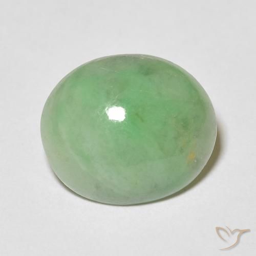 4.34ct Natürlicher gelb-grün Jade, Oval, Lichtundurchlässig