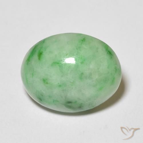 4.72ct Natürlicher hellgrün Jade, Oval, Lichtundurchlässig