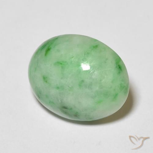 9,17 ctw natürlicher hellgrün Jade, Oval, Lichtundurchlässig