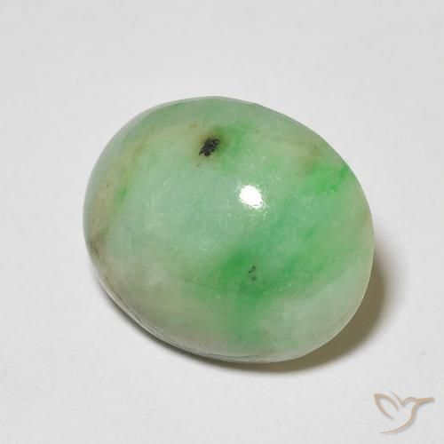 4.76ct Natürlicher hellgrün Jade, Oval, Lichtundurchlässig