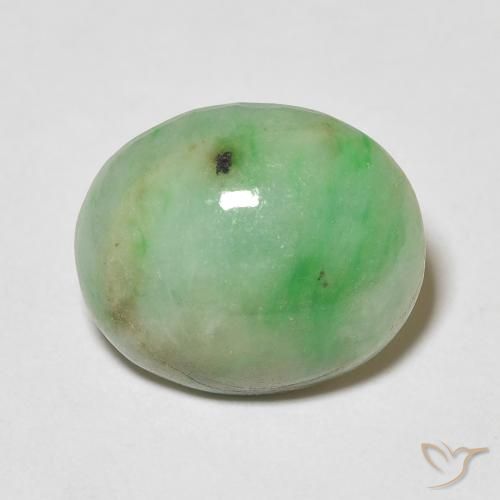 9,17 ctw natürlicher hellgrün Jade, Oval, Lichtundurchlässig