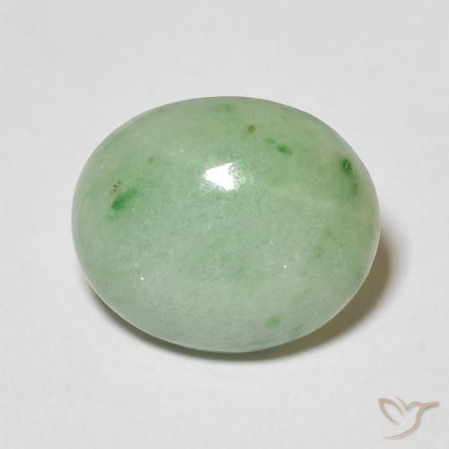 3.89ct Natürlicher hellgrün Jade, Oval, Lichtundurchlässig