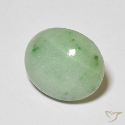 9,17 ctw natürlicher hellgrün Jade, Oval, Lichtundurchlässig