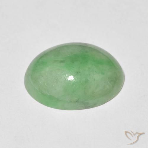 9,17 ctw natürlicher Warmes Grün Jade, Oval, Lichtundurchlässig