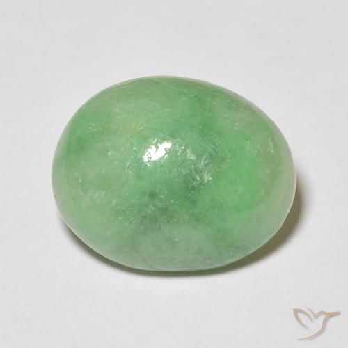 4.60ct Natürlicher hellgrün Jade, Oval, Lichtundurchlässig