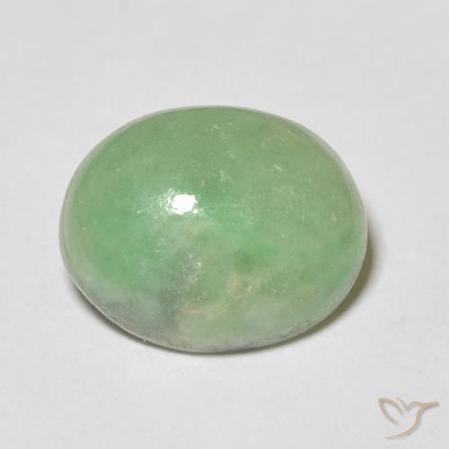 4.38ct Natürlicher Mittelgrün Jade, Oval, Lichtundurchlässig