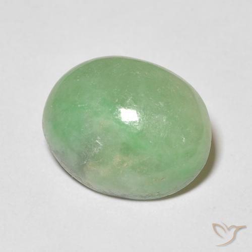 9,17 ctw natürlicher Mittelgrün Jade, Oval, Lichtundurchlässig