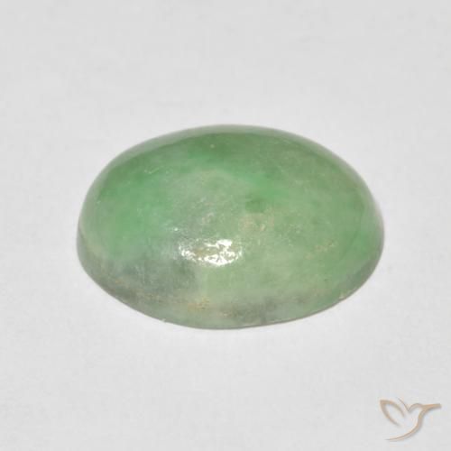 9,17 ctw natürlicher Mittelgrün Jade, Oval, Lichtundurchlässig