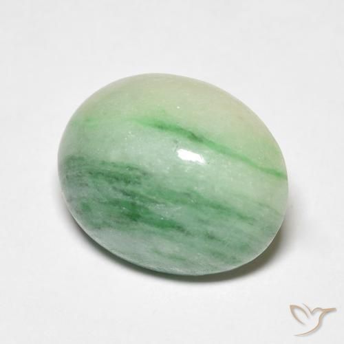 9,17 ctw natürlicher Medium Light Green Jade, Oval, Lichtundurchlässig