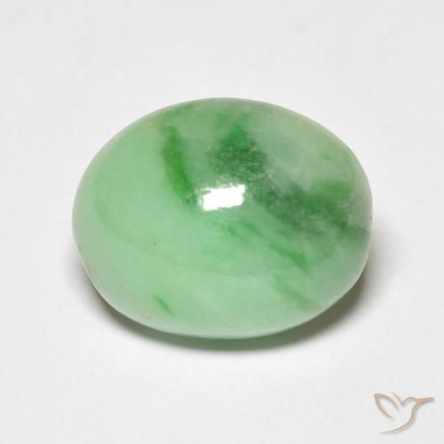 4.86ct Natürlicher hellgrün Jade, Oval, Lichtundurchlässig