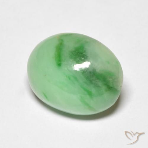 9,17 ctw natürlicher hellgrün Jade, Oval, Lichtundurchlässig