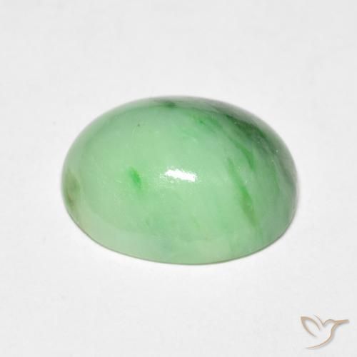 9,17 ctw natürlicher hellgrün Jade, Oval, Lichtundurchlässig