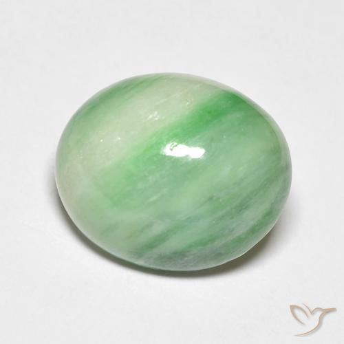 4.50ct Natürlicher gelblich-grün Jade, Oval, Lichtundurchlässig