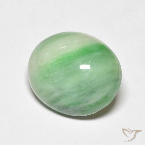 9,17 ctw natürlicher gelblich-grün Jade, Oval, Lichtundurchlässig