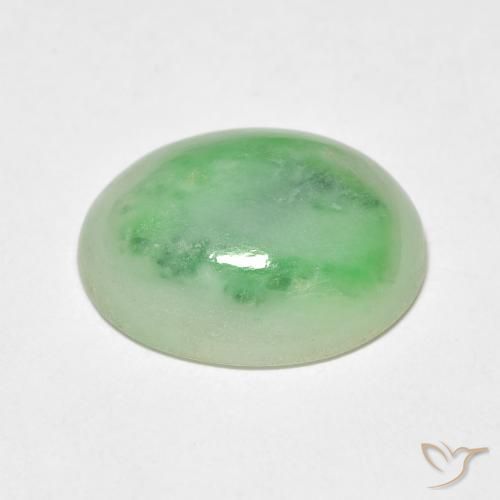 9,17 ctw natürlicher gelblich-grün Jade, Oval, Lichtundurchlässig