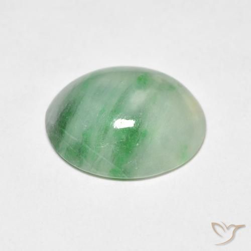 9,17 ctw natürlicher weiß-grün Jade, Oval, Lichtundurchlässig
