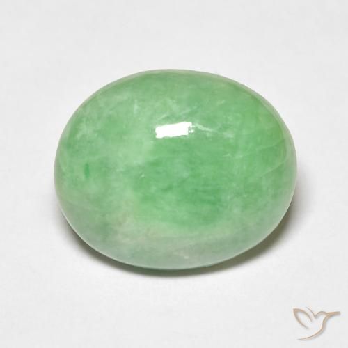 4.68ct Natürlicher gelblich-grün Jade, Oval, Lichtundurchlässig