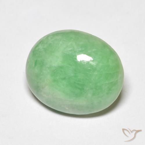 9,17 ctw natürlicher gelblich-grün Jade, Oval, Lichtundurchlässig