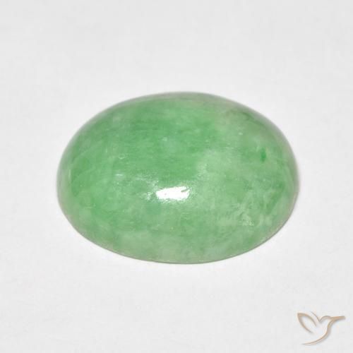 9,17 ctw natürlicher gelblich-grün Jade, Oval, Lichtundurchlässig