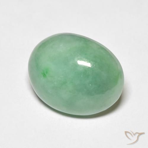 9,17 ctw natürlicher Blasses Moosgrün Jade, Oval, Lichtundurchlässig