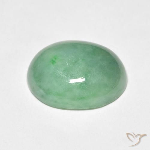 9,17 ctw natürlicher Blasses Moosgrün Jade, Oval, Lichtundurchlässig