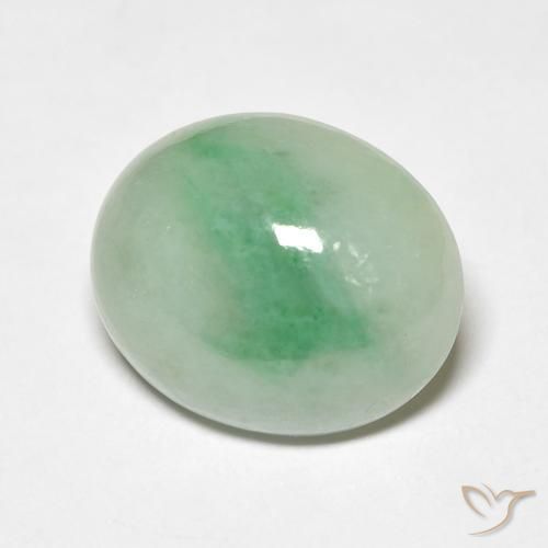 9,17 ctw natürlicher Blasses Moosgrün Jade, Oval, Lichtundurchlässig