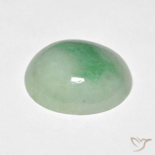 9,17 ctw natürlicher Blasses Moosgrün Jade, Oval, Lichtundurchlässig