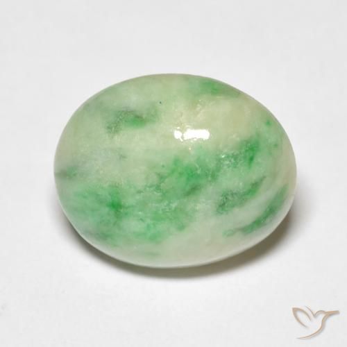 4.46ct Natürlicher gelblich-grün Jade, Oval, Lichtundurchlässig