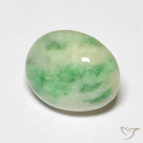 9,17 ctw natürlicher gelblich-grün Jade, Oval, Lichtundurchlässig
