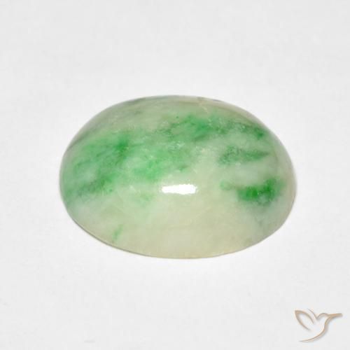 9,17 ctw natürlicher gelblich-grün Jade, Oval, Lichtundurchlässig