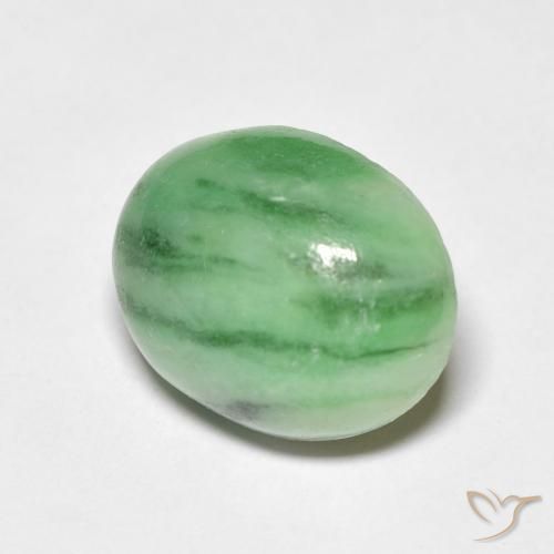 9,17 ctw natürlicher Mittelgrün Jade, Oval, Lichtundurchlässig